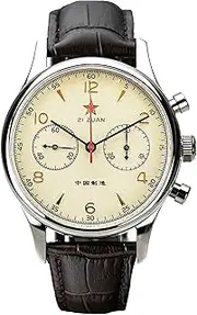 [Sugess] Gold SWAN Neck Seagull 1963 40MM Sapphire Crystal x Drak Brown ST1901 Men's Chronograph Watch 1963 SU1963R40X, Brown, 40mm, strap