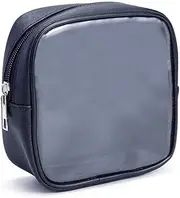 [AGBIADD] Clear Makeup Bag Travel Cosmetic Case Transparent Toiletry Bag with Zipper, Portable Make Up Organizer Traveling Compact Car Bag for Essentials (Black)