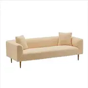 [Priceworth] Annie 3-Seater Sofa, Couch Upholstered in Fur Fabric, Living Room Furniture, Comfortable Cushioning, Sturdy Frame, Versatile Placement, Easy to Maintain, Eye-Catching Appeal, Plush Beige