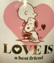 THE PEANUTS GANG CHARLIE BROWN SNOOPY VALENTINES SMAK COFFEE MUG CUP "LOVE IS...