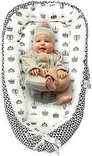 Baby Lounger – Soft, Breathable Newborn Nest for 0-24 Months, Portable & Adjustable, Cozy Infant Floor Seat, 100% Cotton Essentials for Home & Travel, Perfect for Newborns & Baby Must-Haves
