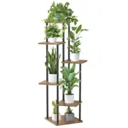 6 Tier Plant Stand Indoor Outdoor, Tall Corner Wood Metal Plant Shelf Holder ...