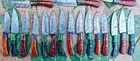 Custom Hand Forged Damascus Knifes, Set of 20