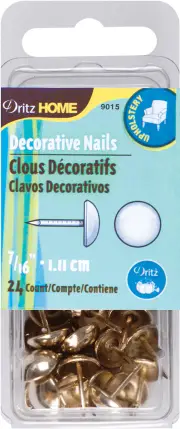 Dritz Home Decorative Nails 7/16" 24 pack - Gilt Smooth Head*