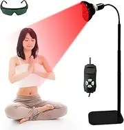 YEZMEK Red Light Therapy Lamp with Stand, 660nm & 850nm Near-Infrared Dual Chip, 54W Full Body Infrared Light Therapy with Adjustable Height, 5-Level Dimming, Timer & Eye Protection