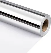 Flyhill Wrapping Paper-30inch*32.8ft（81.78sq.ft.ttl-Solid Color with Mirror Silver for Christmas,Birthday,Wedding,Party