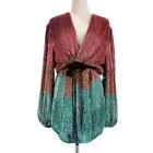 Retrofete NWT Gabrielle Sequin Robe Dress Size Medium in Coral Turquoise Ombre