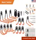 Ultimate Steel Garage Storage Hooks Set - 12 Hooks with Non-Slip Rubber Coating