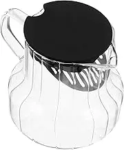Didiseaon Glass Coffee Pot with Lid Transparent Pitcher for Brewing Coffee and Tea Elegant Vertical Stripe Design Versatile Carafe for Cold Brew and Iced Beverages