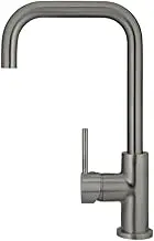 Meir Round Kitchen Mixer Tap - Single-Lever Design, Accurate Flow Control, 360° Swivel Rotation, Solid Brass Design, Up to 45mm Thick with Flexible Front Or Side Handle Placement - Shadow Gunmetal