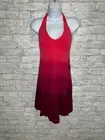 New Athleta Hali Athletic Knit Dress Size XXS Red Ombre Halter Built In Bra