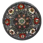 Antique Green Marble Inlay Side Table For Home Decoration
