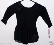 Freestyle Danskin Black Long Sleeve Leotard with attached Skirt Size XSmall 4/5