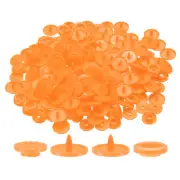 400 Set Plastic Snaps T5 Round Resin No-Sew Button Fasteners Kit, Orange