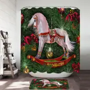 White Horse Swing the Magic of Christmas Shower Curtain