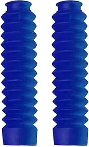 Motorcycle Front Shock Covers 2Pcs Motorcycle Front Fork Cover Gaiters Gators Boot Shock Protector Dust Guard Fit for Off Road Pit Dirt Bike Fork Guards(Blue)