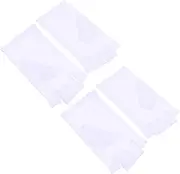 [COMPUKAS] 2Pairs Outdoor Half Finger Gloves for Men and Women Breathable Ice Sports Gloves for Cycling Driving and Summer Activities Touch Screen Compatible Sun Protection