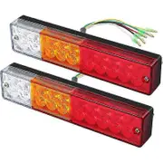 Trailer Truck Caravan LED Tail Lights - 2x Brake Turn Signal Rear Headlight, 40 LEDs, 12V 24V