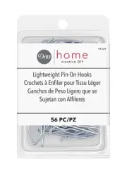 NEW Dritz 44329 Lightweight Pin-On Drapery Hooks 56 Ct Package NEW