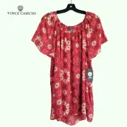 Vince Camuto NEW Medallion Off-Shoulders Smocked Peasant Top