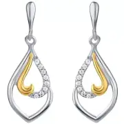 Peora 925 Sterling Silver Twisted Teardrop Dangle Earrings for Women, Hypoallerg