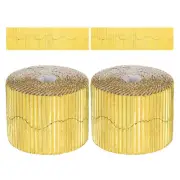 2Pcs 3.9inch x 78.7ft Bulletin Board Border, Golden (1mm)
