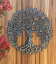 Tree of Life Wall Art, 23", Haitian Contemporary Steel Artwork Decor, Celtic