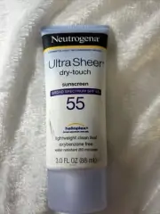 Neutrogena Ultra Sheer Dry-Touch SPF 55 Sunscreen Lotion, 3 fl. oz Exp. 10/2024