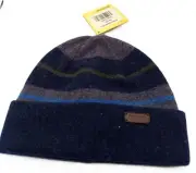 BARBOUR MEN'S BLANKET STRIPE COZY WOOL BEANIE HAT ONE SIZE NAVY MHA0398NY551