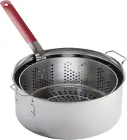 Gas One Aluminum Cooking Pot Deep Fryer with Basket 10QT Aluminum Fry Pot with