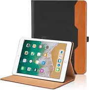 iPad 9.7 Case for iPad 6th / 5th Generation/iPad Air 2 / iPad Air- [Hand Strap] Multi-Angle Viewing Stand PU Leather Tablet Case with Hand Strap Auto Wake/Sleep Smart Cover - Black