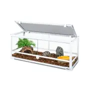 OIIBO Full Glass Long Tank Reptile Terrarium 20 Gallon, Front Opening Terrari...