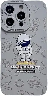 Cartoon Astronaut Phone Case for iPhone 14 Pro Max 14 Plus 11 12 13 Pro Max Soft Silicon Back Cover for iPhone X XR XS Max Capa,Gray,for iPhone 12