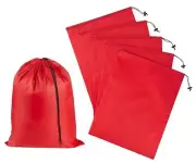 Drawstring Bag with Toggle - Nylon Cinch and Ditty Pouch () 12 x 16 Inch Red