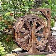 Garden Water Wheel Fountain Waterfall Wheel Garden Decorative Water Feature Wheel, Independent Fountain Outdoor Indoor Balcony (Size : 50cm(19.7inch))