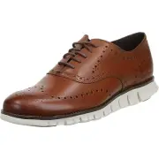 NWT Cole Haan mens Zerogrand Wingtip Oxford, British Tan Closed Holes-Size 8