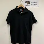 跩狗嚴選 極度乾燥 SUPERDRY POLO衫 JERSEY 黑 刺繡LOGO 素色 純棉 短袖 完全黑 透氣 P25