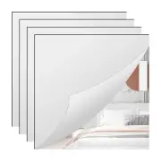 12"x12" Acrylic Mirror Sheets 4Pcs Frameless Mirror Tiles Square Self Adhesiv...