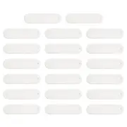 40Pcs Handmade PU Leather Label Sewing Embossed Tags Embellishment White