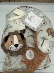 Cribmates Blanket & Neck Pillow Set Leo Lion Safari Giraffe Tiger Jungle 30X40