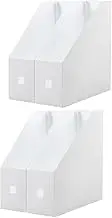 KALLORY 4Pcs Portable Document Storage Box Collapsible File Organizer for Home Office Ergonomic Design Plastic Stylish and Versatile Paper Storage