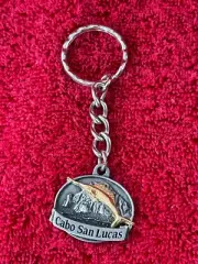 Cabo San Lucas Mexico Swordfish Metal Vintage Keychain Key Chain Ring Holder