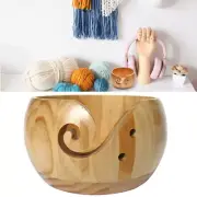 Wooden Yarn Bowl Knitting Crochet Holder Yarn Wool Storage Organizer Tool