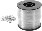 Anneome 1Set DIY Nylon Fishing Line with Aluminum Crimping Sleeves Clear Versatile String Cord for Crafts Hanging Ornaments and Home Use
