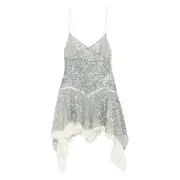 [Siedres] Siedres Miley Sequin Lace Dress 36 FR GREEN/WHITE