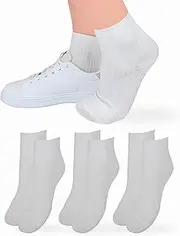 [LEON D'ORO] Ladies Lightweight Cotton Ribbed Socks, 3 Pairs Ladies Socks, Scotland Yarn, Made in Italy, ASS