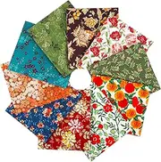 Craftido -25 Options- 100% Cotton Quilting Fabric Bundles 10pcs Fat Quarters 46x53cm (18”x21”)-Medium Weight 5.2 oz- for Quilting, Sewing Project, Patchwork, DIY Crafts – Retro Style