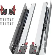 PHWALK 18 Inch Soft Close Undermount (Bottom Mount) Drawer Slides, 1 Pair Heavy Duty Stainless Steel Slides, Full Extension 100lb Capacity for Dresser Drawers, File Cabinets & Kitchen Pantry Pull-Outs