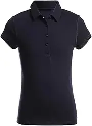 [CHAPS] Girls Uniform Sensory-Friendly Short Sleeve Solid Polo Short Sleeve Polo Shirt