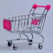 Mini Supermarket Shopping Trolley Cart Desktop Model Children'S Toys Home Decora